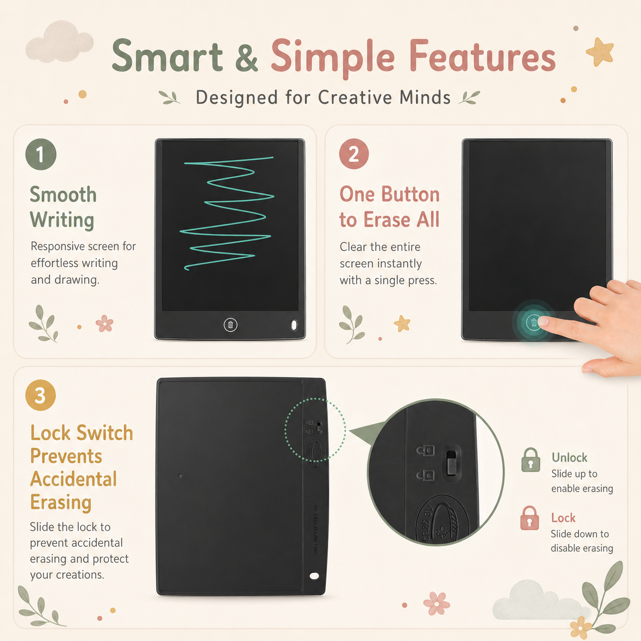 2-Pack Reusable LCD Drawing Pad